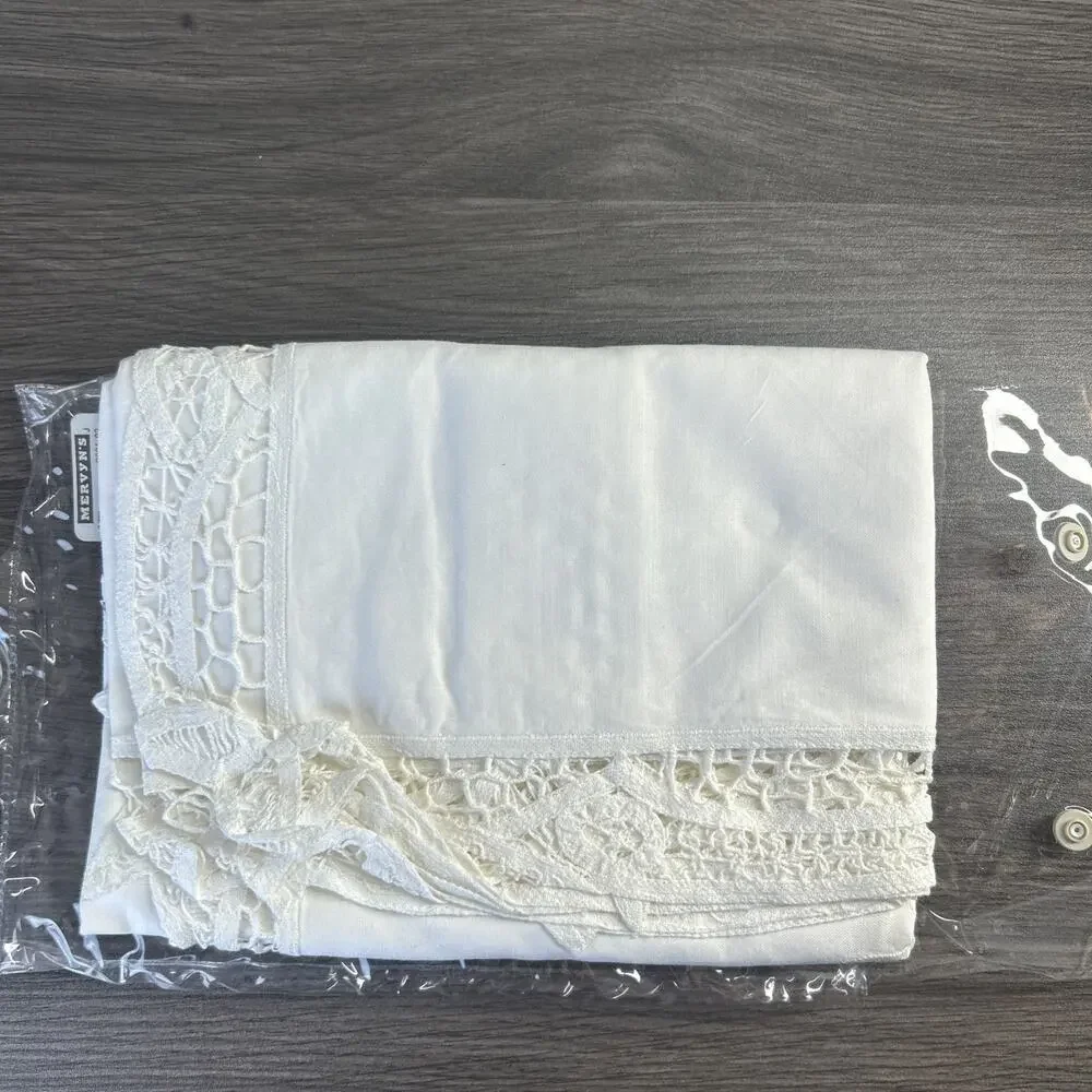 Battenburg Lace White Cotton Sham Pillow Case 21